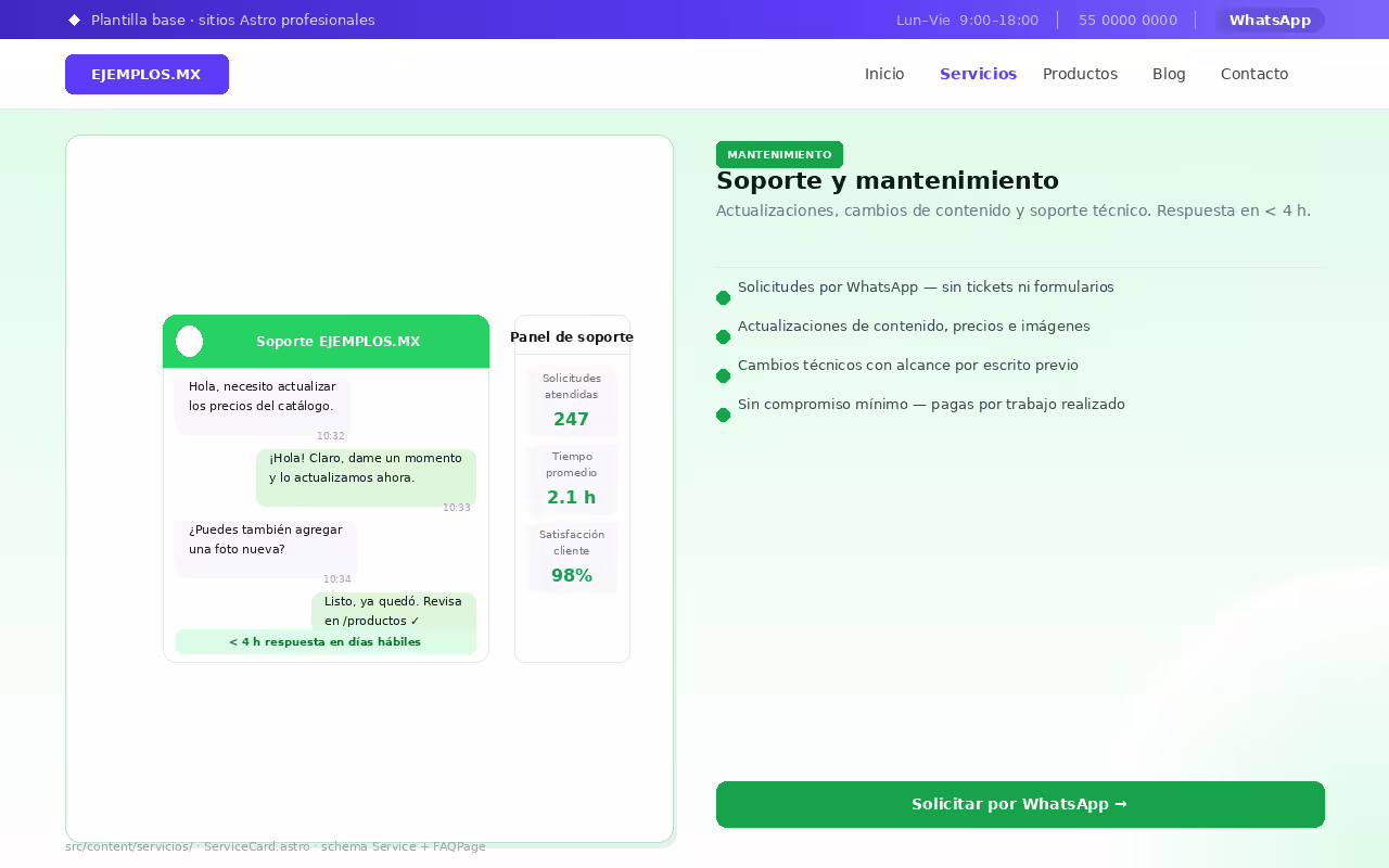Servicio de soporte — ver detalle