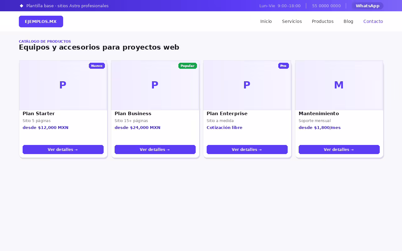 Imagen de ejemplo del módulo Tarjeta de producto