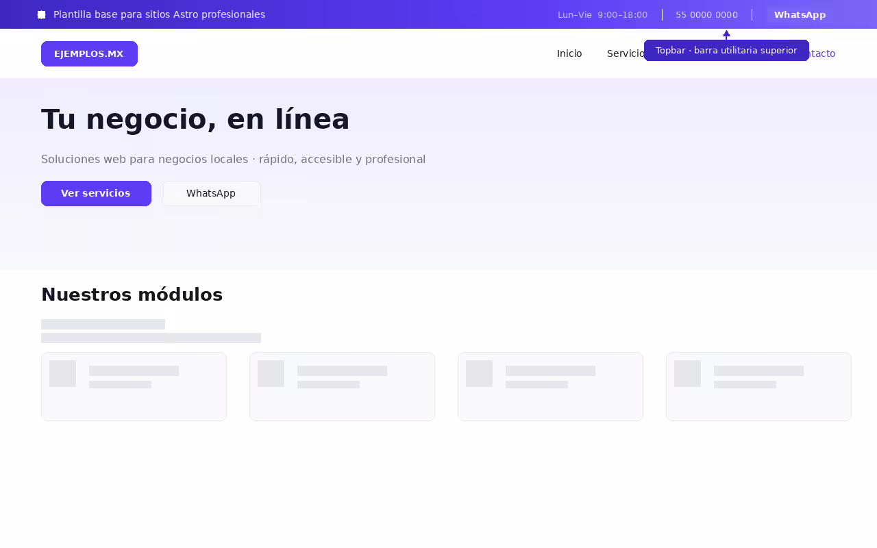 Imagen de ejemplo del módulo Topbar